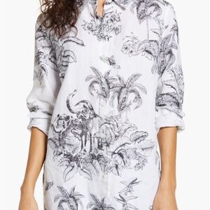 Tommy Bahama Toile of the Wild Linen Shirt Size M